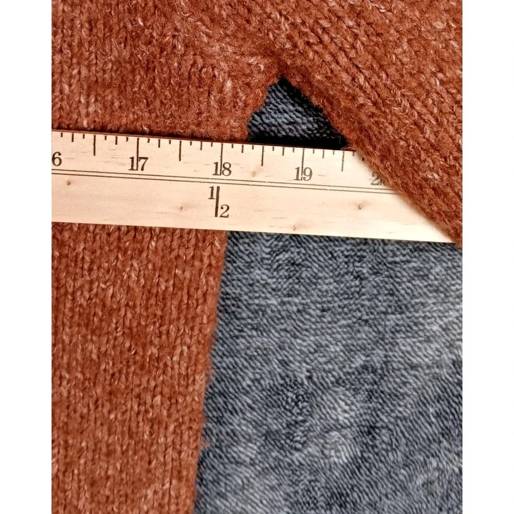Vintage BCBG Max Azria Women's Medium Brown Cowl‎ Neck Sweater Full Button H